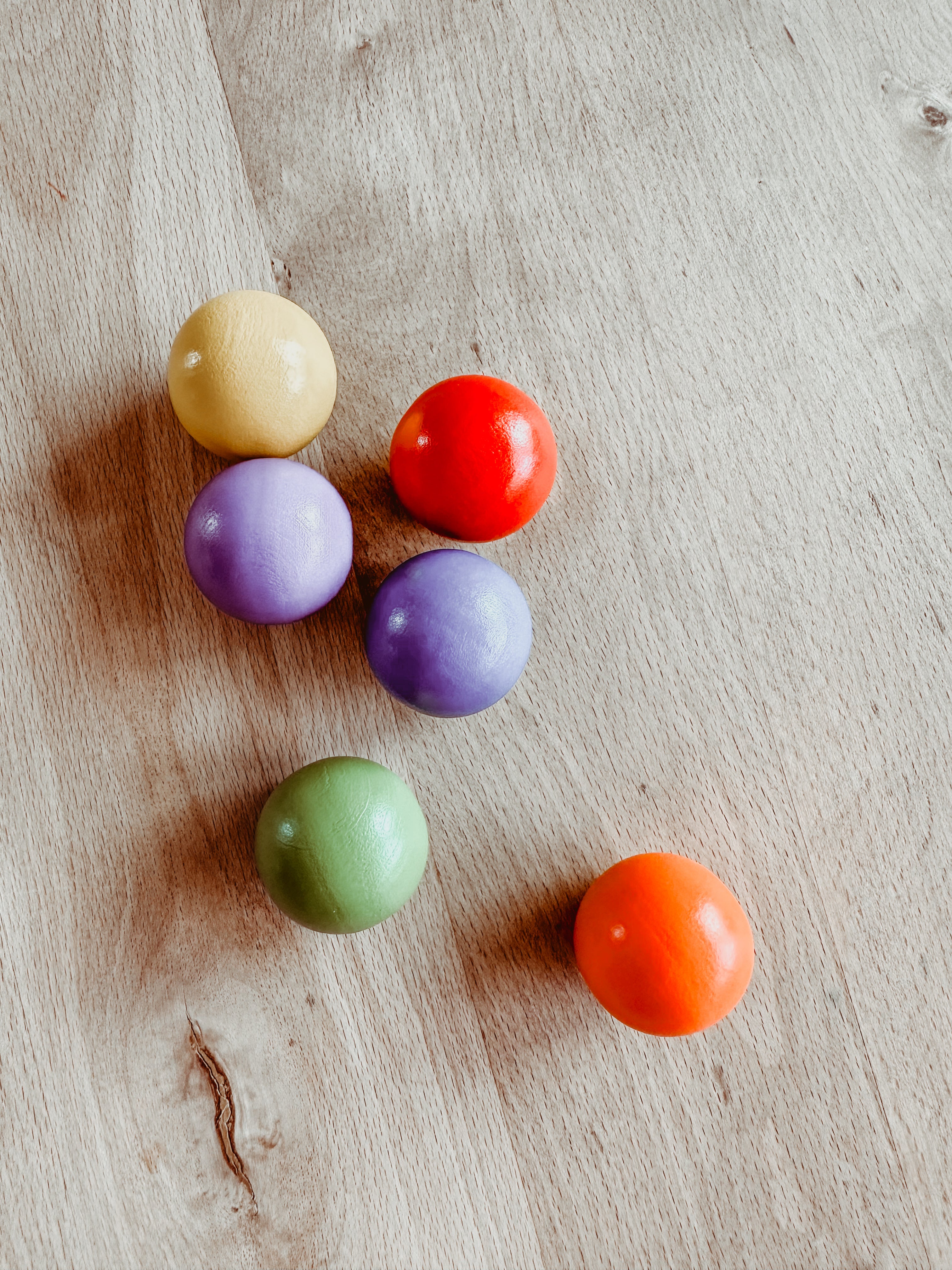 🟠 SET: 6 houten balletjes 🟡