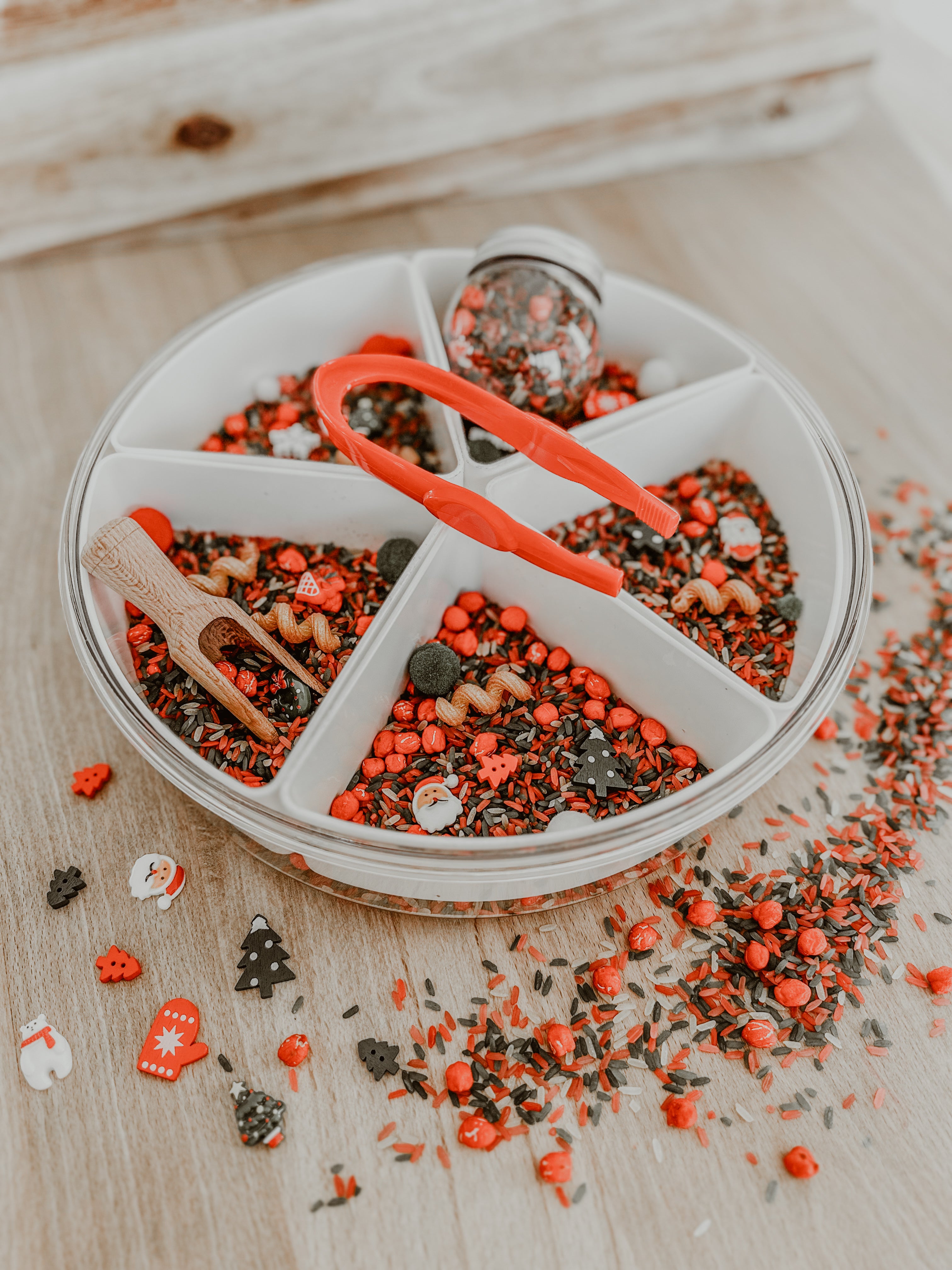 🎄 Kerstbox mini in ronde speeltray 🎅🏼