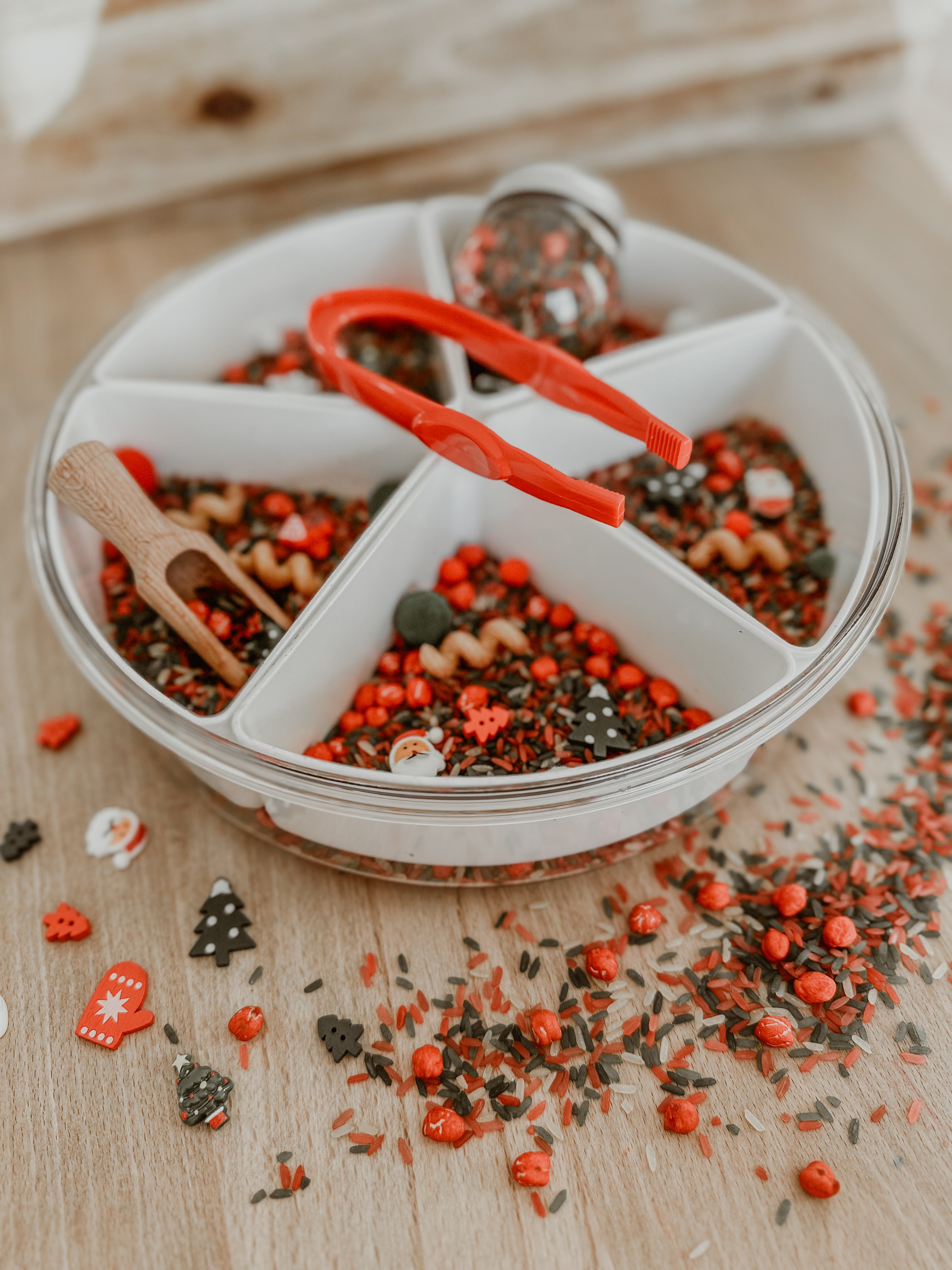 🎄 Kerstbox mini in ronde speeltray 🎅🏼