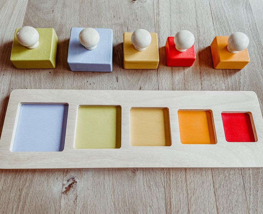 Montessori puzzel met vierkanten