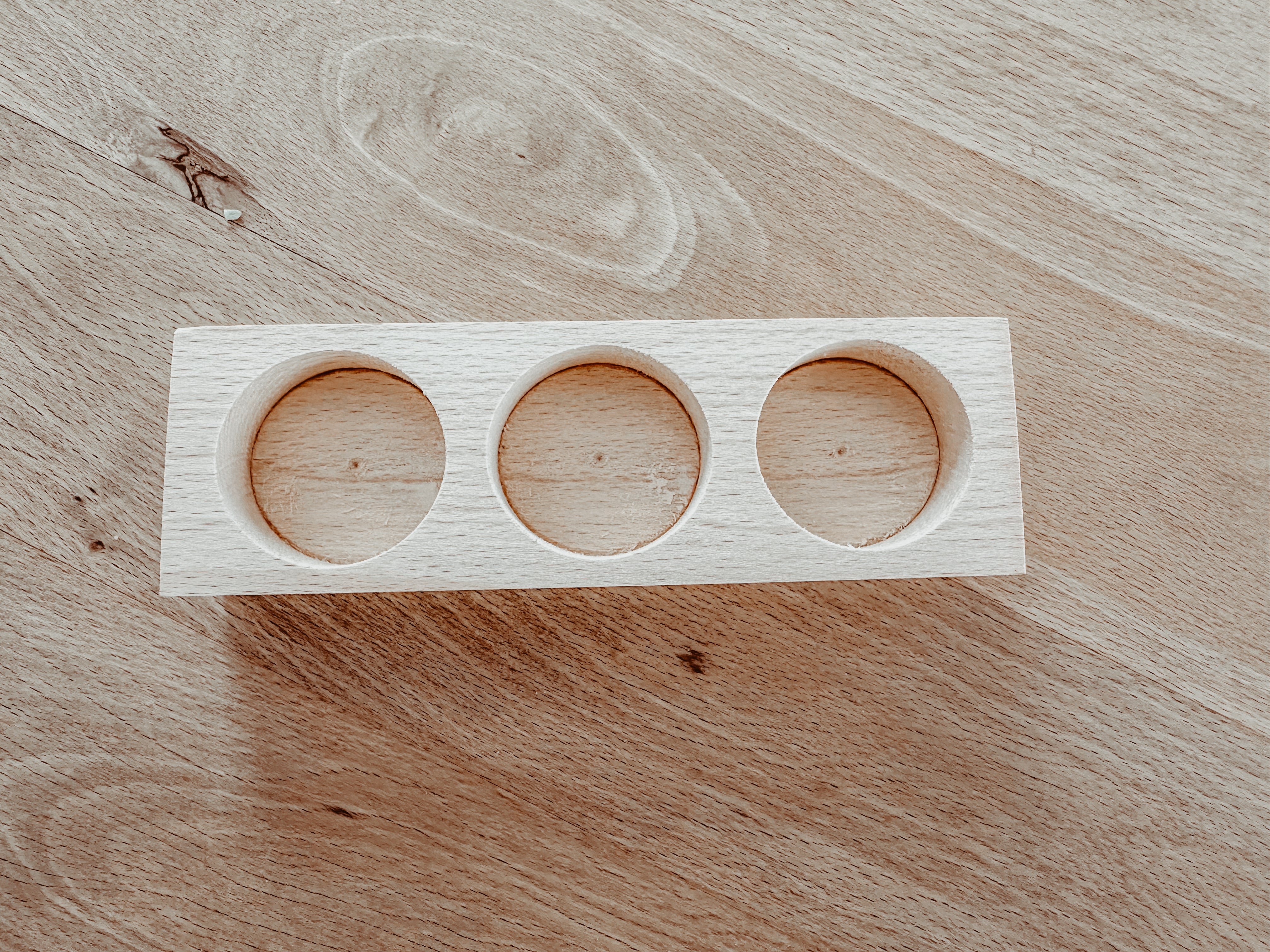 Houten bakje met 3 vakjes