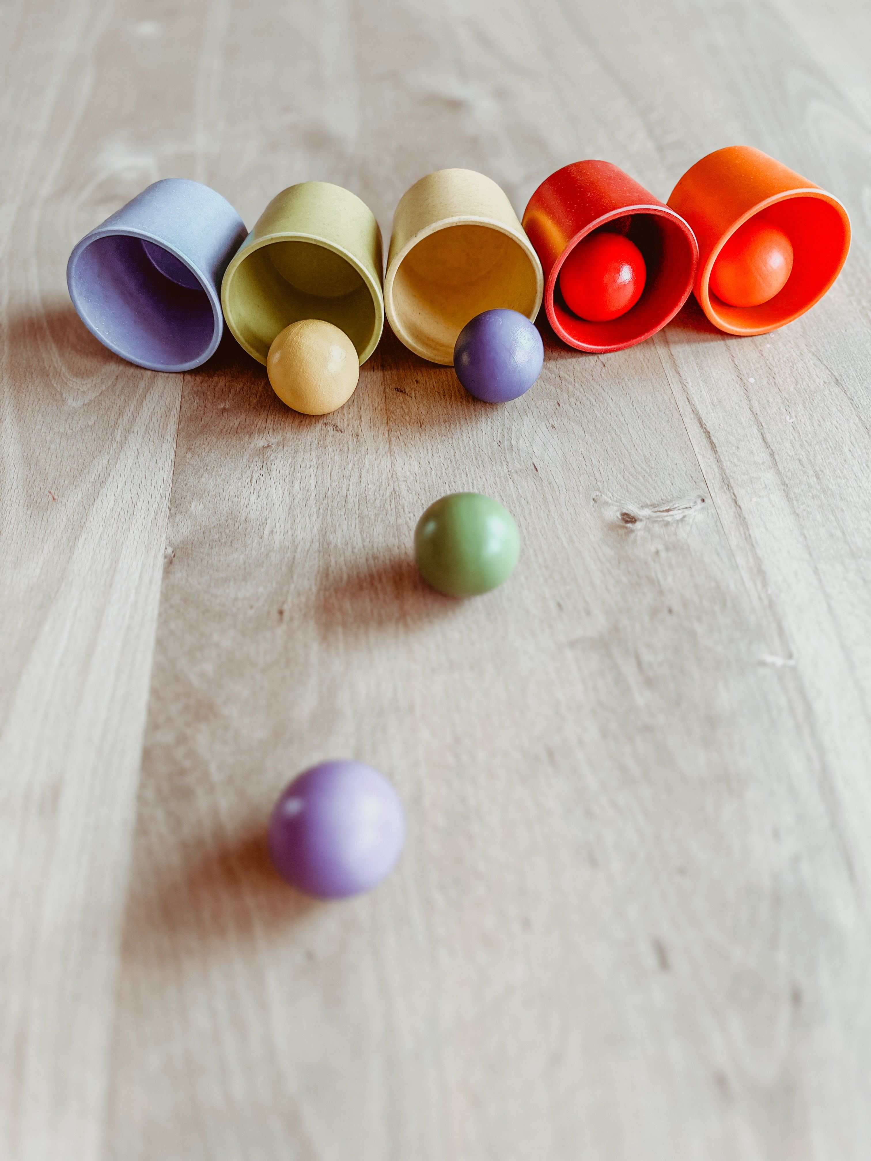 🟠 SET: 6 houten balletjes 🟡