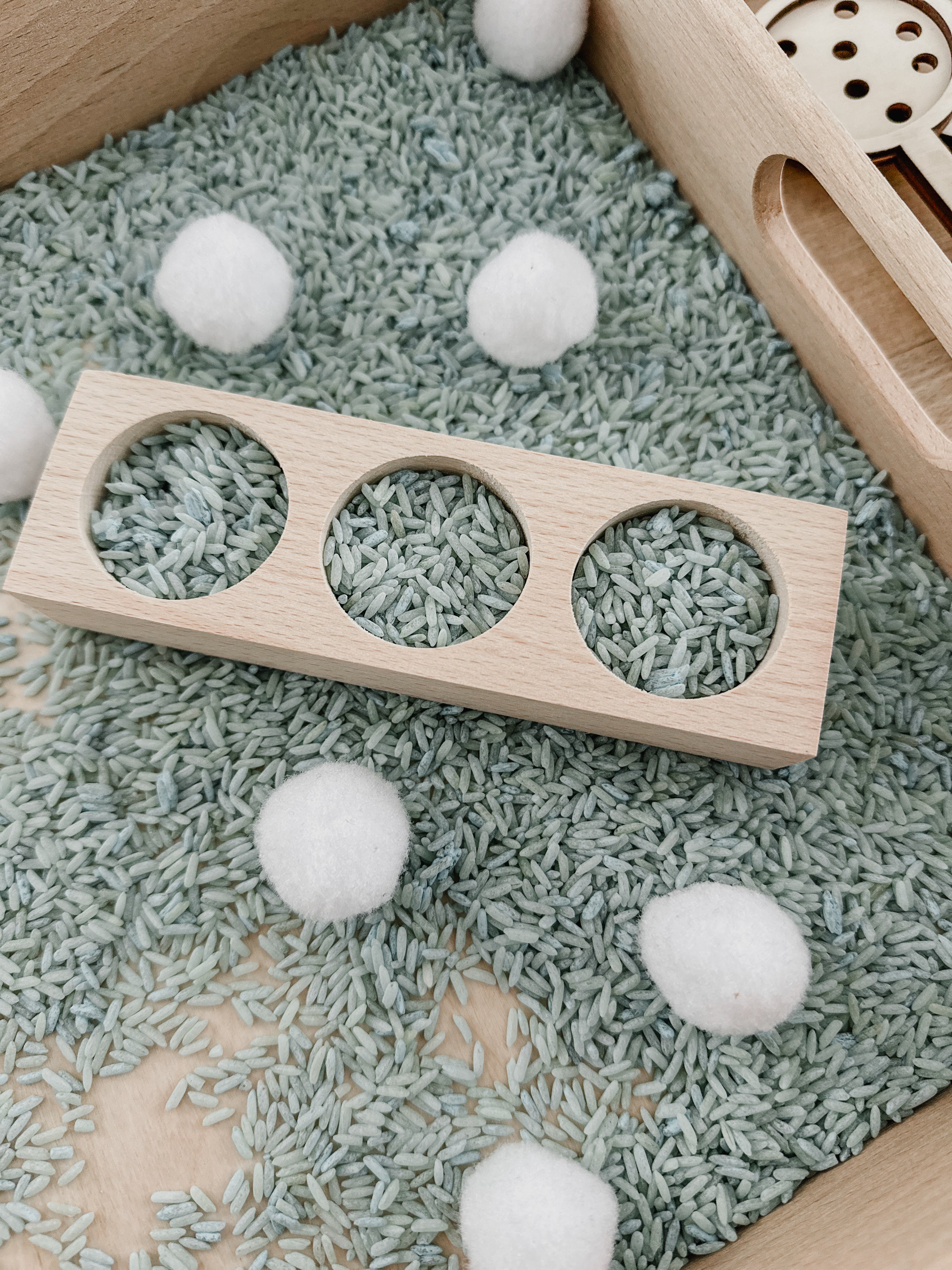 Houten bakje met 3 vakjes