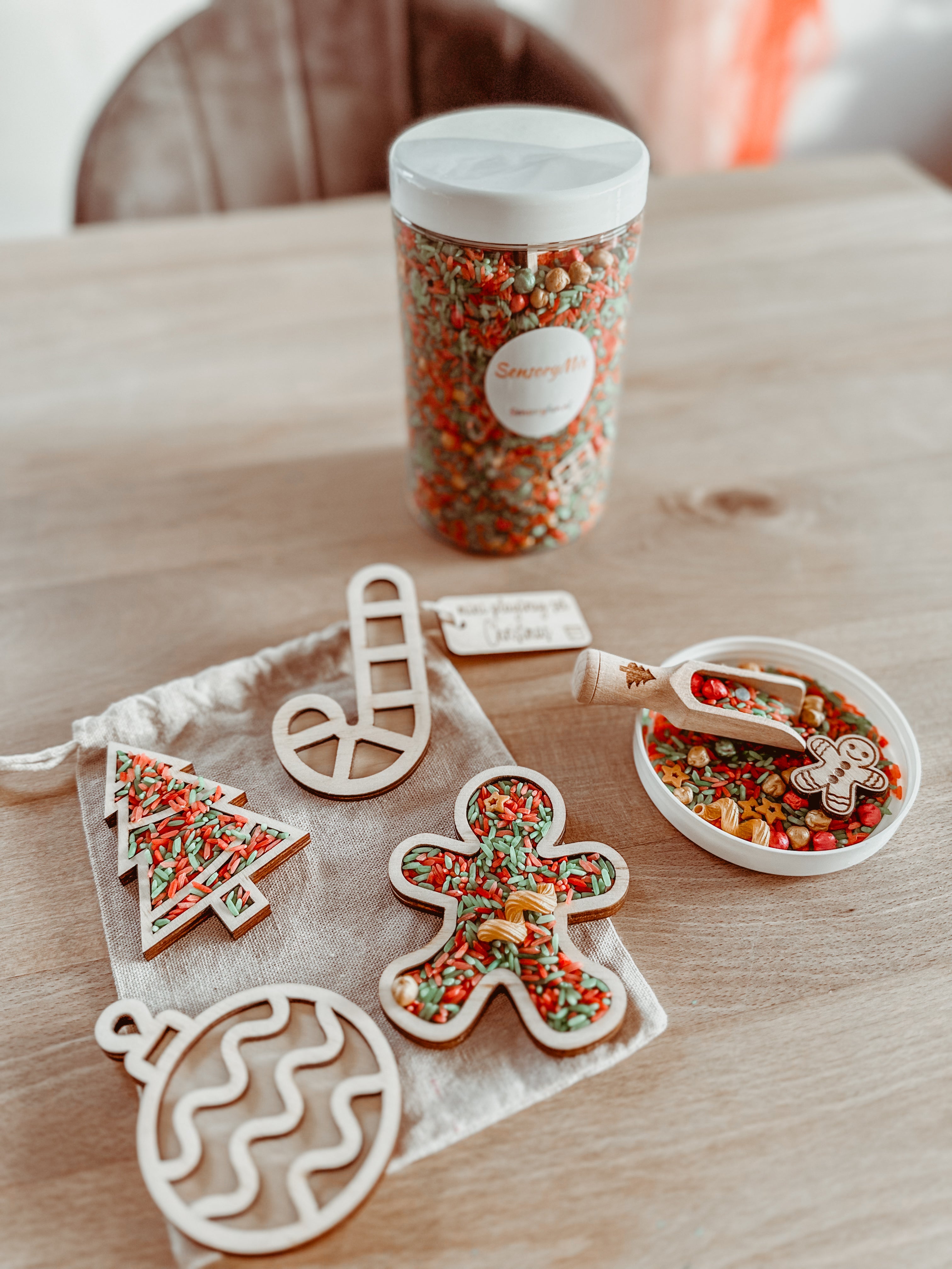 Vulvormen - set mini play tray - KERST