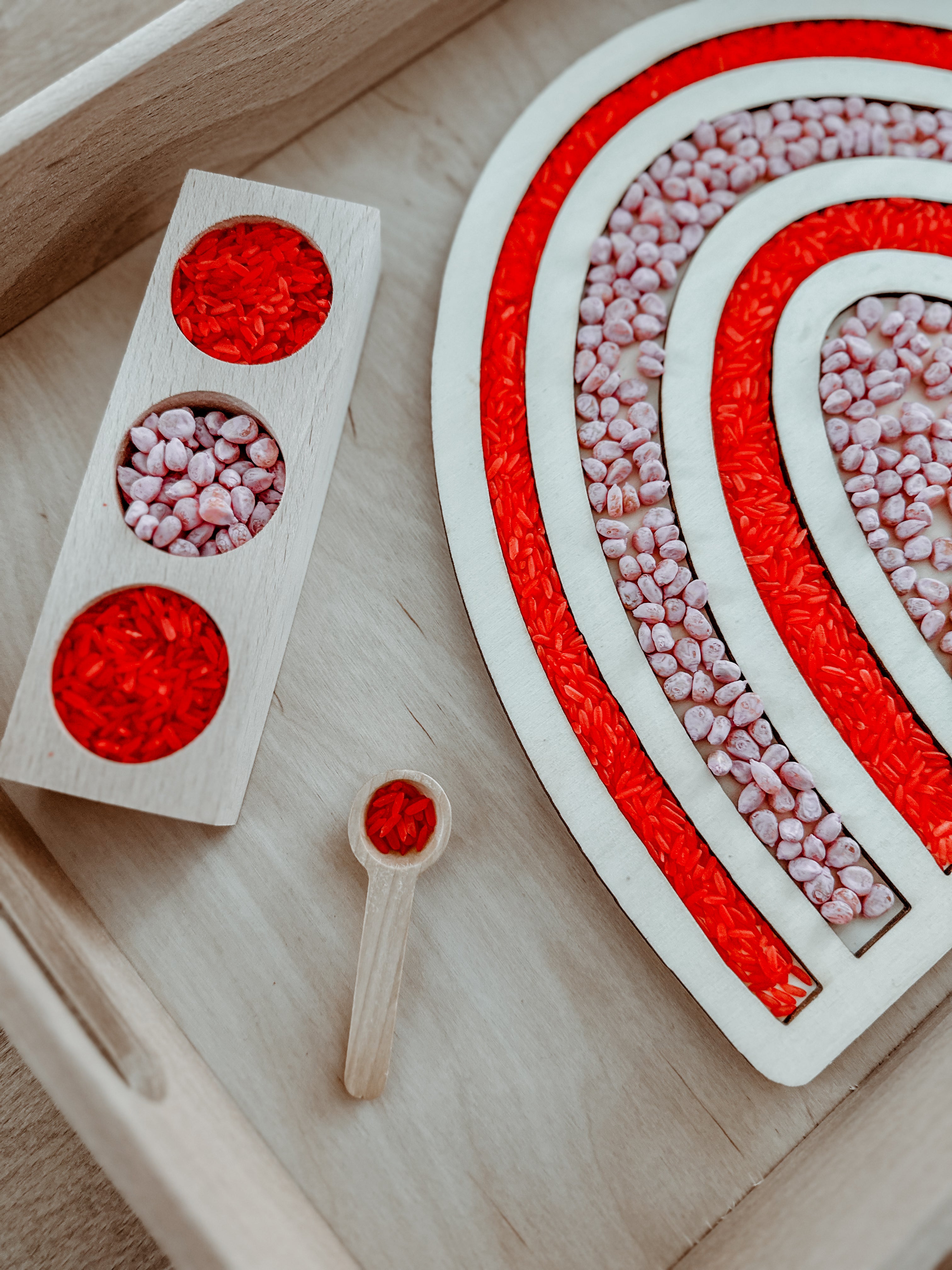 Houten bakje met 3 vakjes