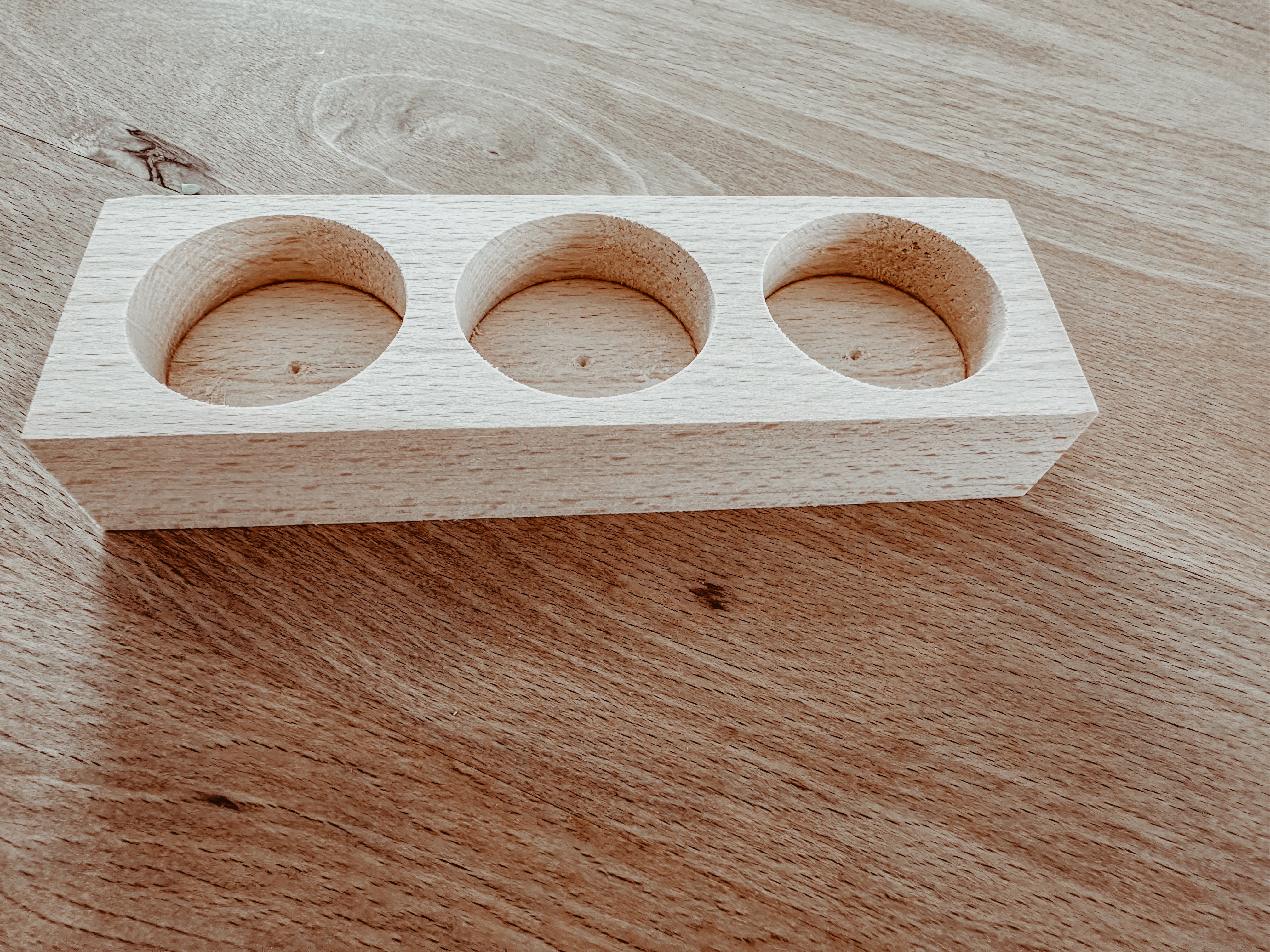 Houten bakje met 3 vakjes