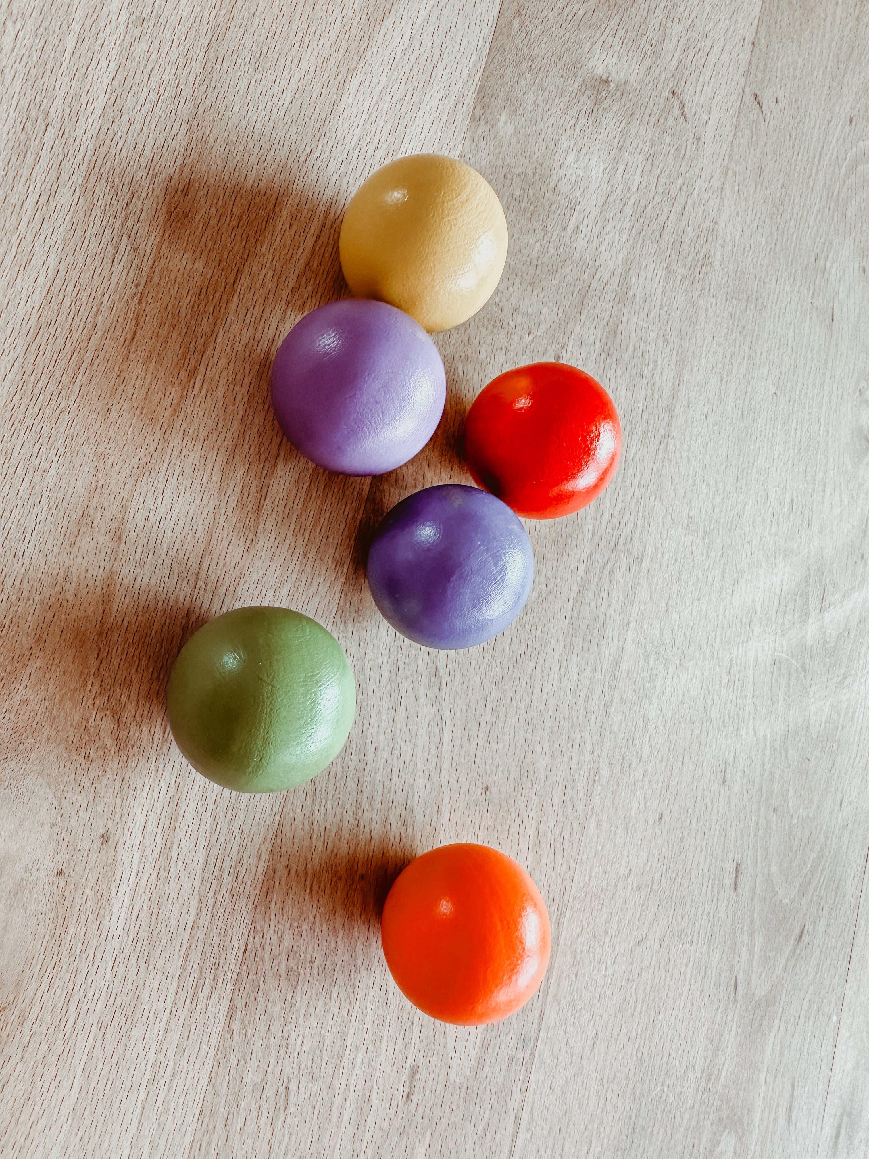 🟠 SET: 6 houten balletjes 🟡