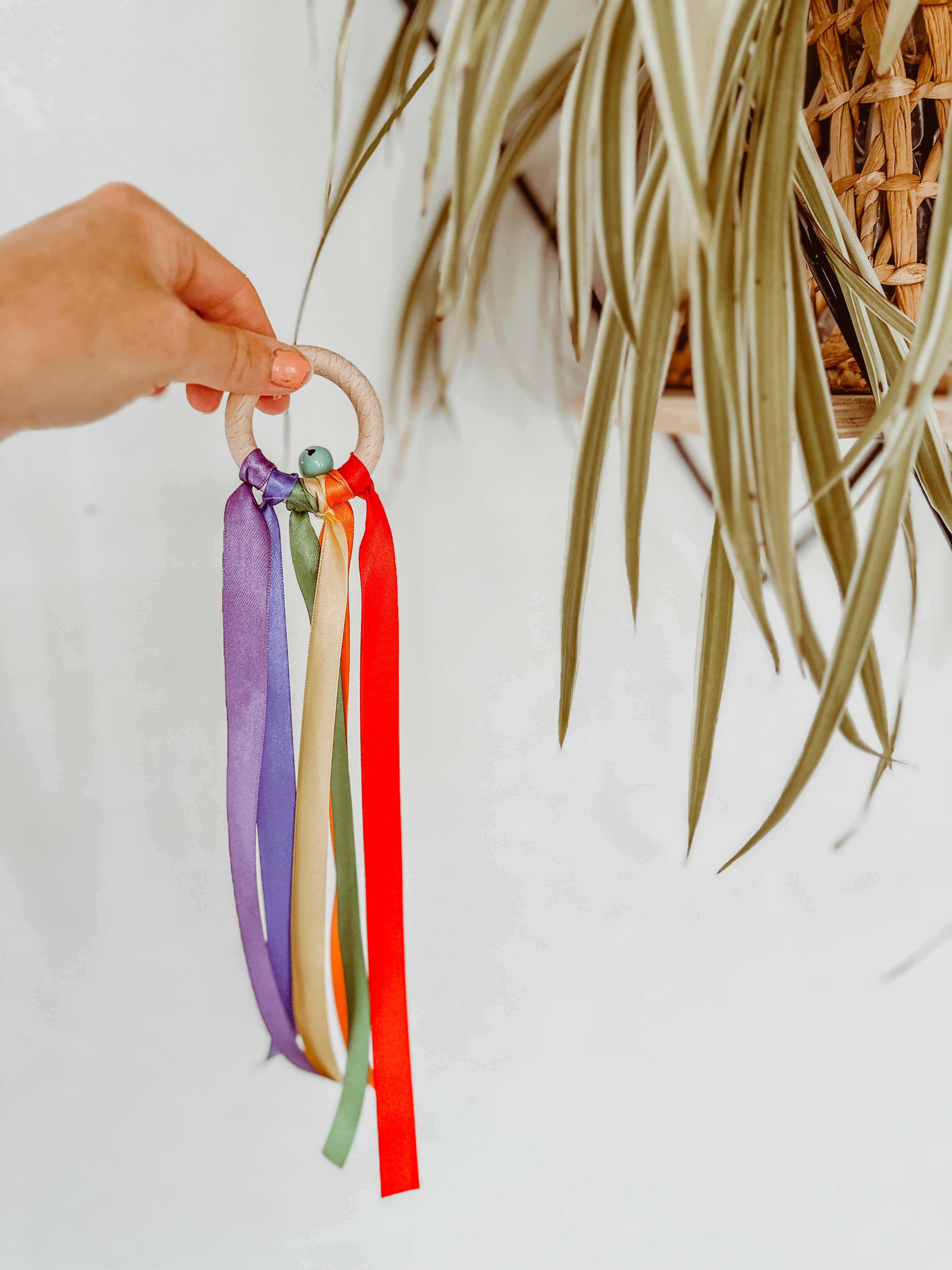 Bijtring met regenbooglinten