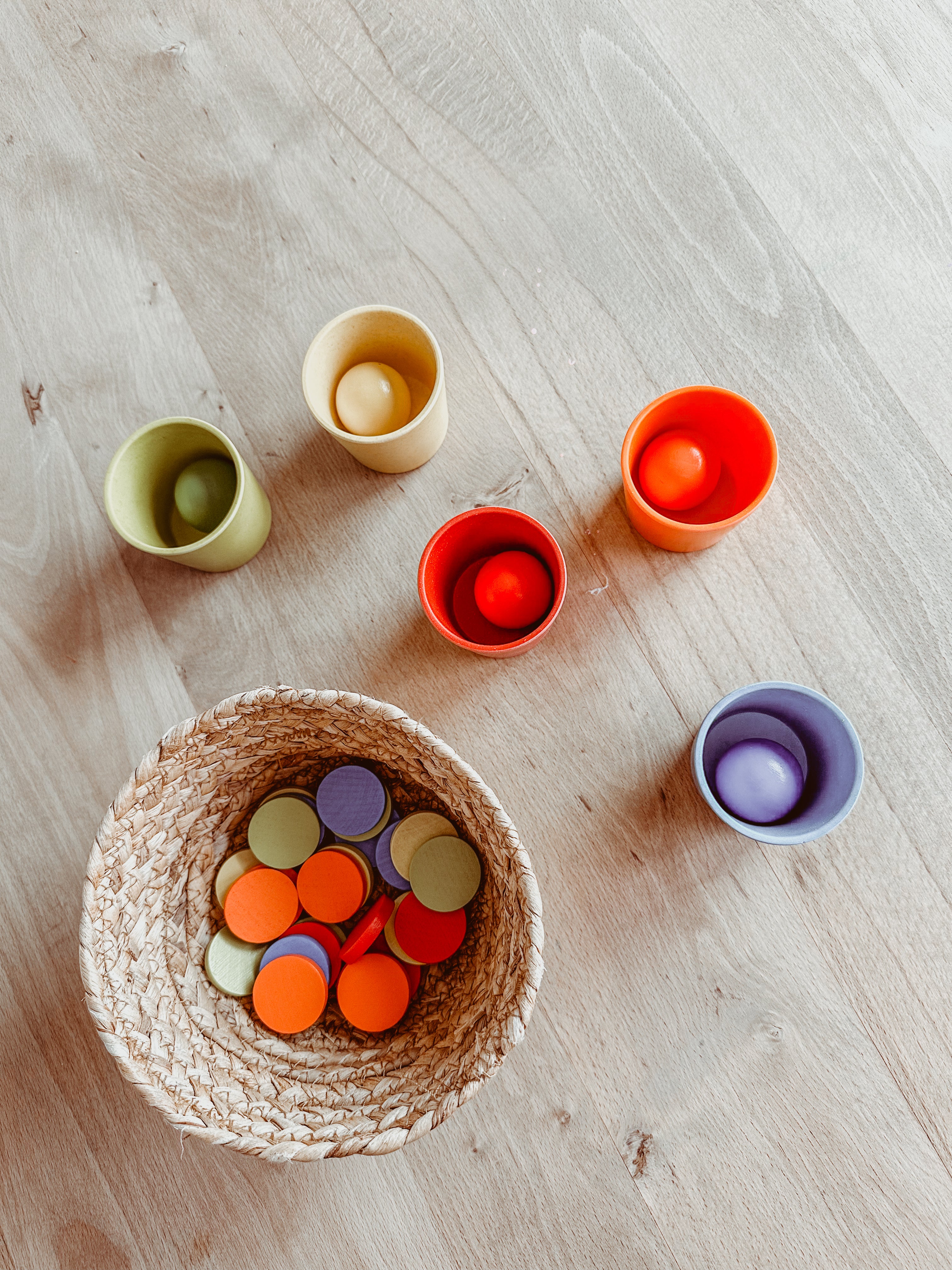 🟠 SET: 6 houten balletjes 🟡