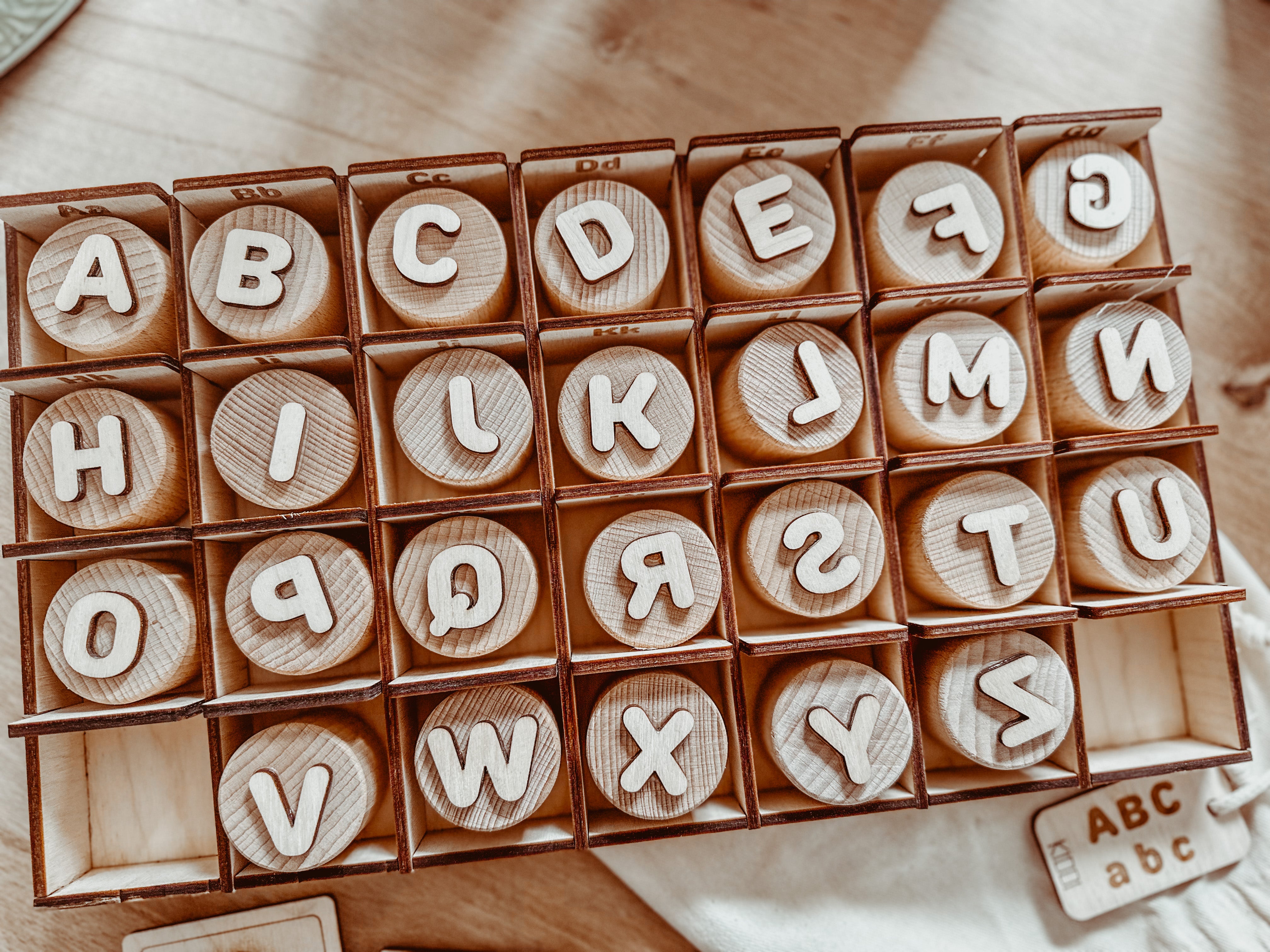 Houte stempelset 'LETTERS' (dubbelzijdig)