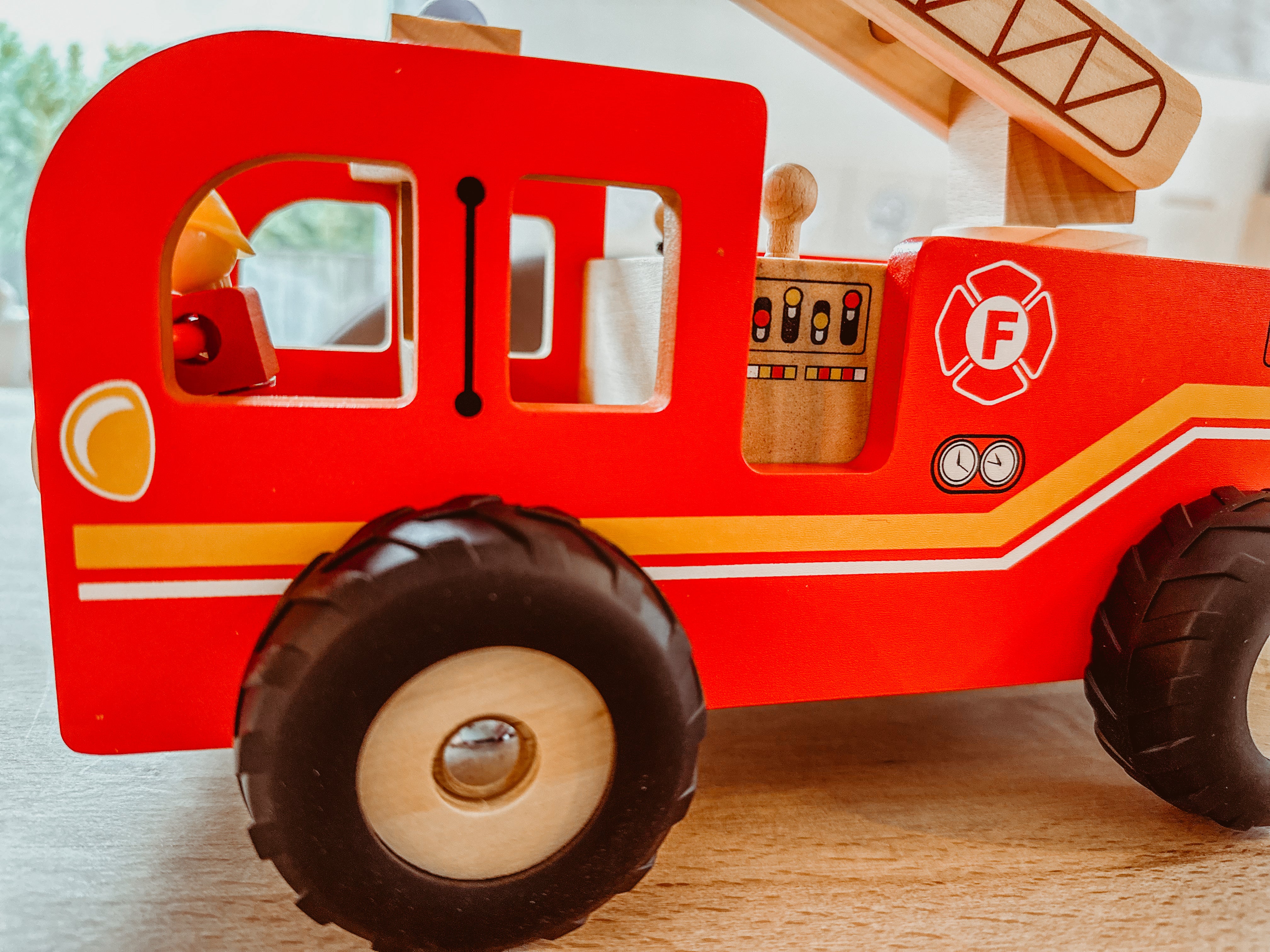 Houten brandweerwagen XL